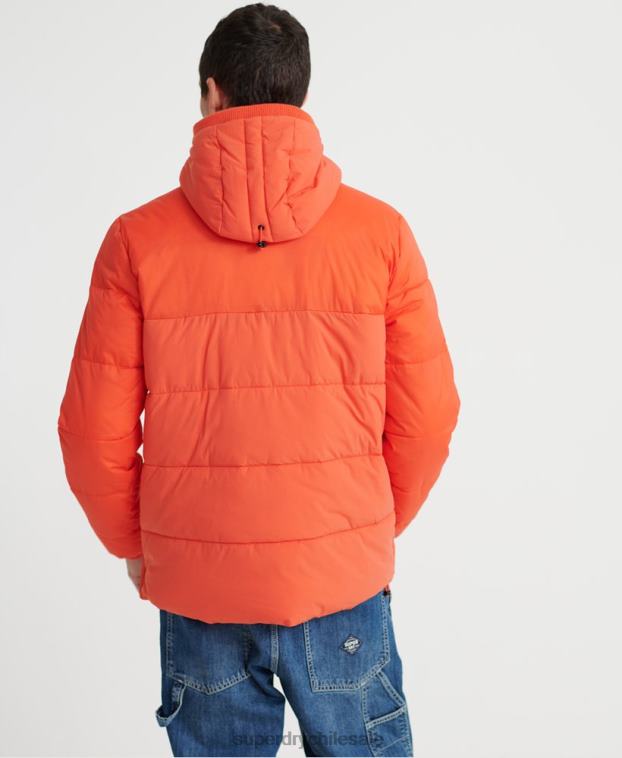hombres Superdry naranja chaqueta informal acolchada 2R68Z4755