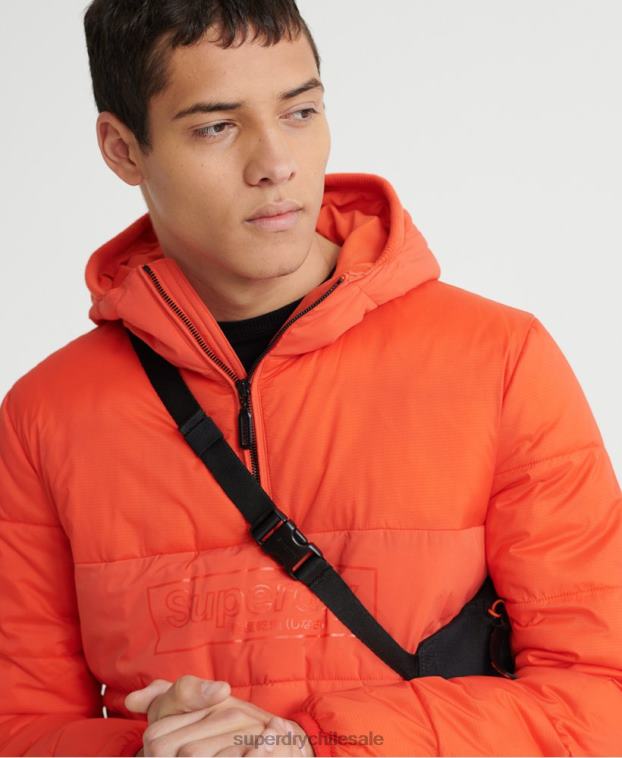 hombres Superdry naranja chaqueta informal acolchada 2R68Z4755