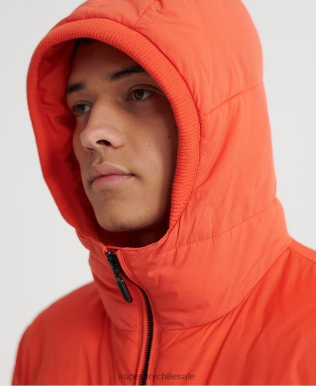 hombres Superdry naranja chaqueta informal acolchada 2R68Z4755
