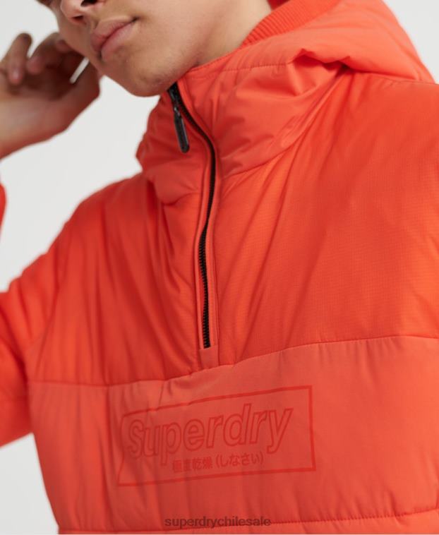 hombres Superdry naranja chaqueta informal acolchada 2R68Z4755