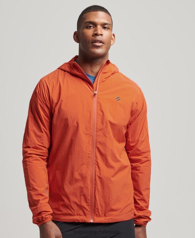 hombres Superdry naranja correr chaqueta 2R68Z4545