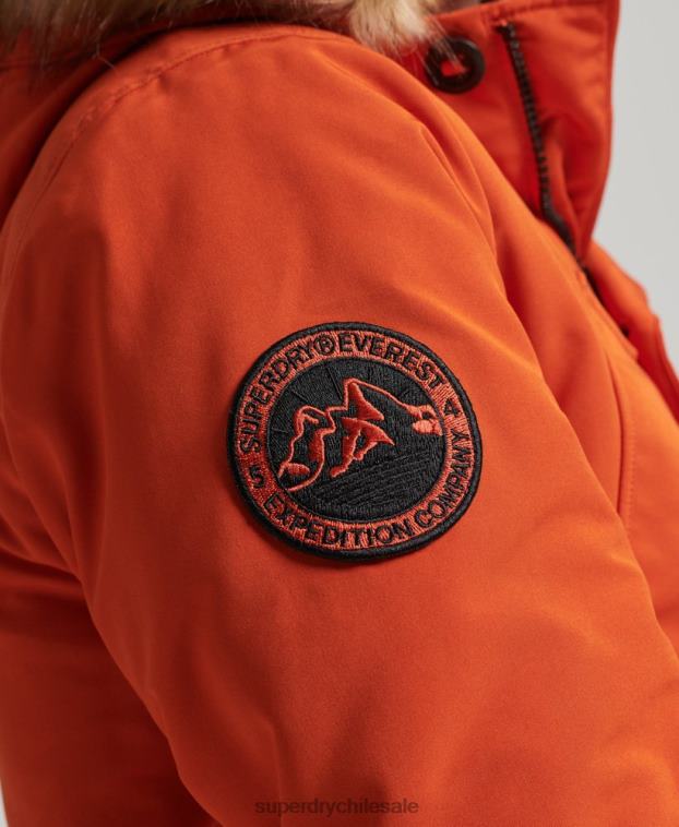 hombres Superdry naranja parka everest de piel sintética con capucha 2R68Z1004