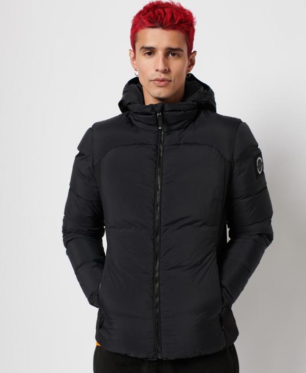 hombres Superdry negro Chaqueta cortavientos Expedition Down SD 2R68Z4640
