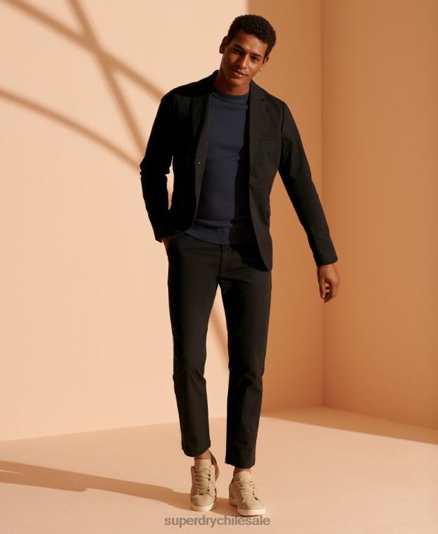 hombres Superdry negro blazer de algodón de edición limitada 2R68Z1173