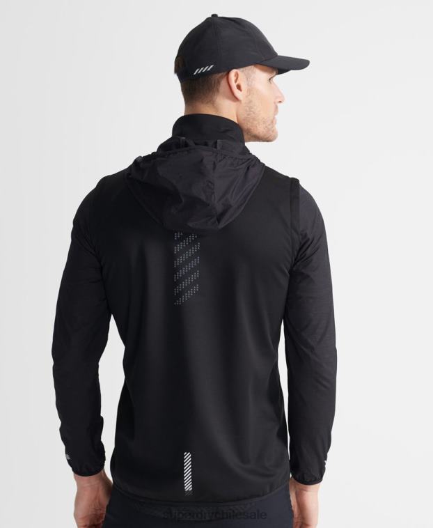 hombres Superdry negro chaleco adaptable run 2R68Z4609
