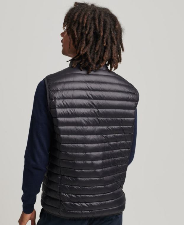 hombres Superdry negro chaleco de plumas Tech Core 2R68Z4637
