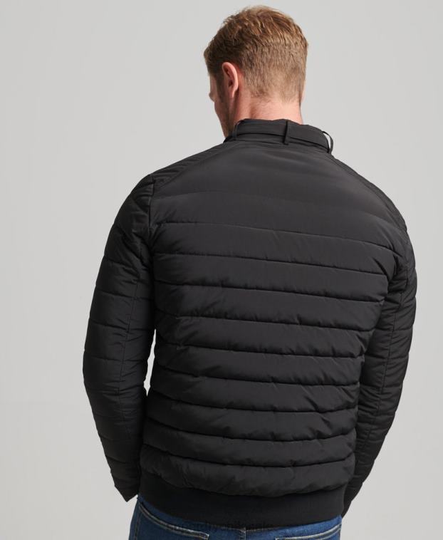hombres Superdry negro chamarra Harrington acolchada 2R68Z1010