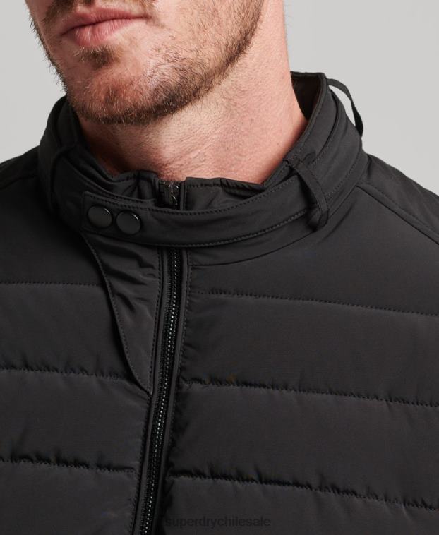 hombres Superdry negro chamarra Harrington acolchada 2R68Z1010