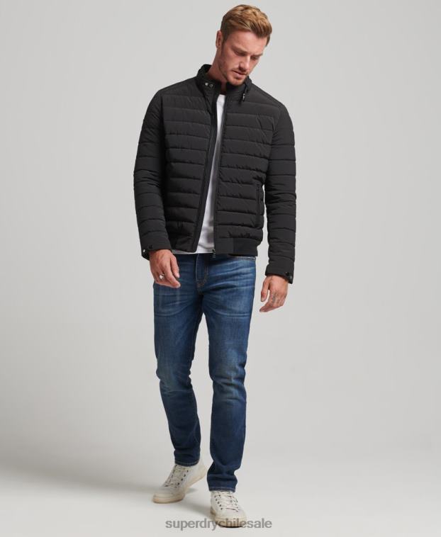 hombres Superdry negro chamarra Harrington acolchada 2R68Z1010
