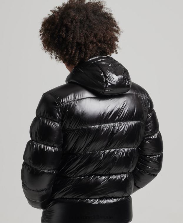 hombres Superdry negro chamarra acolchada xpd sports luxe 2R68Z4682