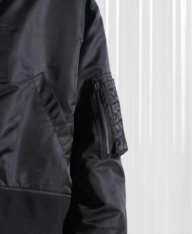 hombres Superdry negro chamarra bomber doble sdx edición limitada 2R68Z5555