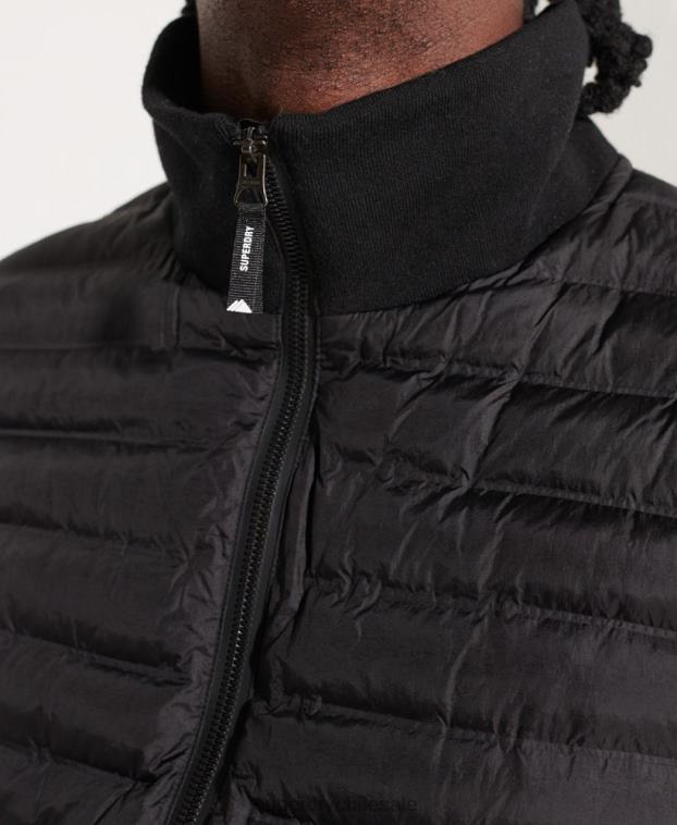 hombres Superdry negro chamarra bomber híbrida de montaña 2R68Z848