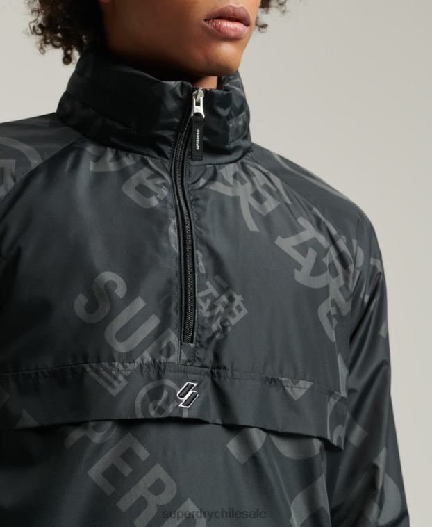 hombres Superdry negro chamarra casual con gráfico esencial 2R68Z4550