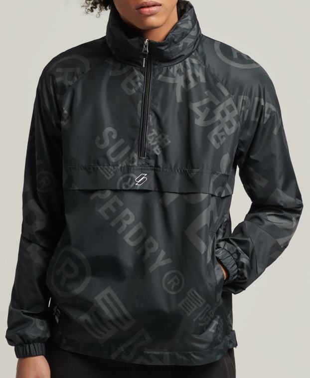 hombres Superdry negro chamarra casual con gráfico esencial 2R68Z4550