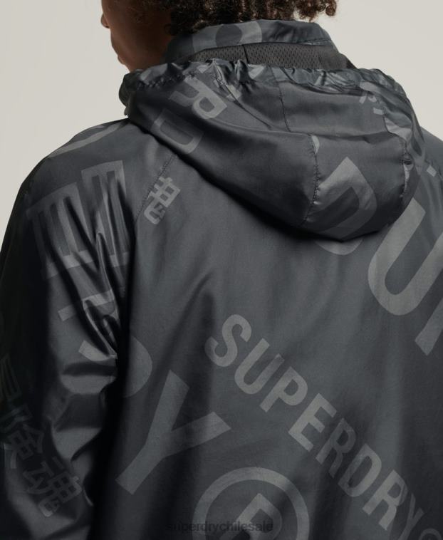 hombres Superdry negro chamarra casual con gráfico esencial 2R68Z4550