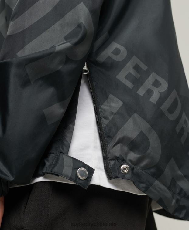 hombres Superdry negro chamarra casual con gráfico esencial 2R68Z4550