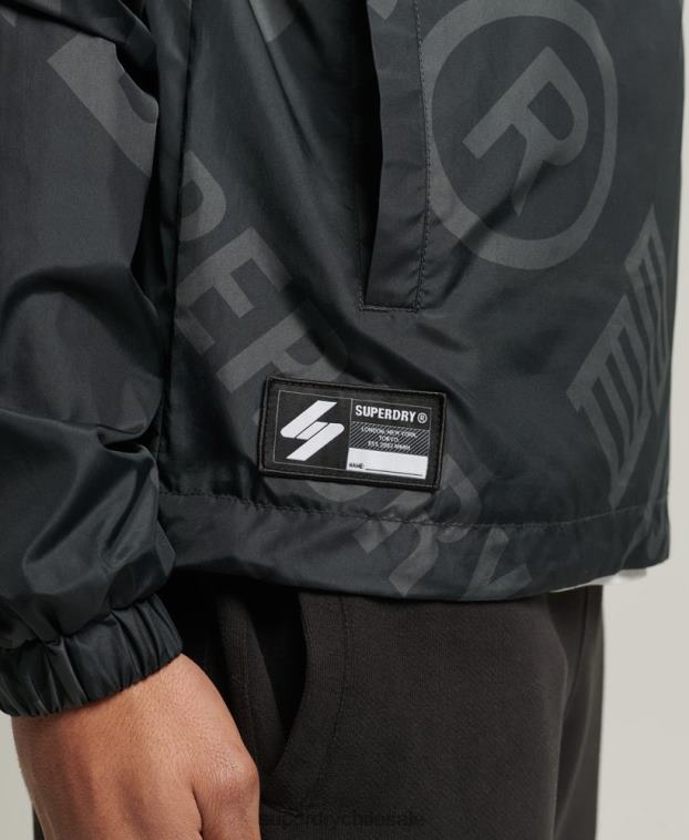 hombres Superdry negro chamarra casual con gráfico esencial 2R68Z4550