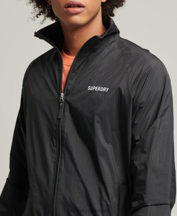 hombres Superdry negro chamarra de chándal Code Essential 2R68Z4638
