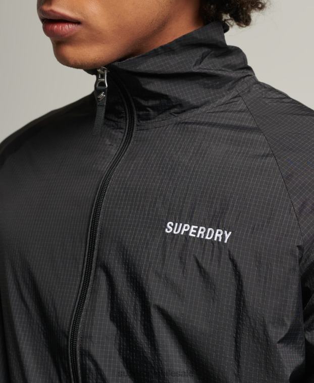 hombres Superdry negro chamarra de chándal Code Essential 2R68Z4638