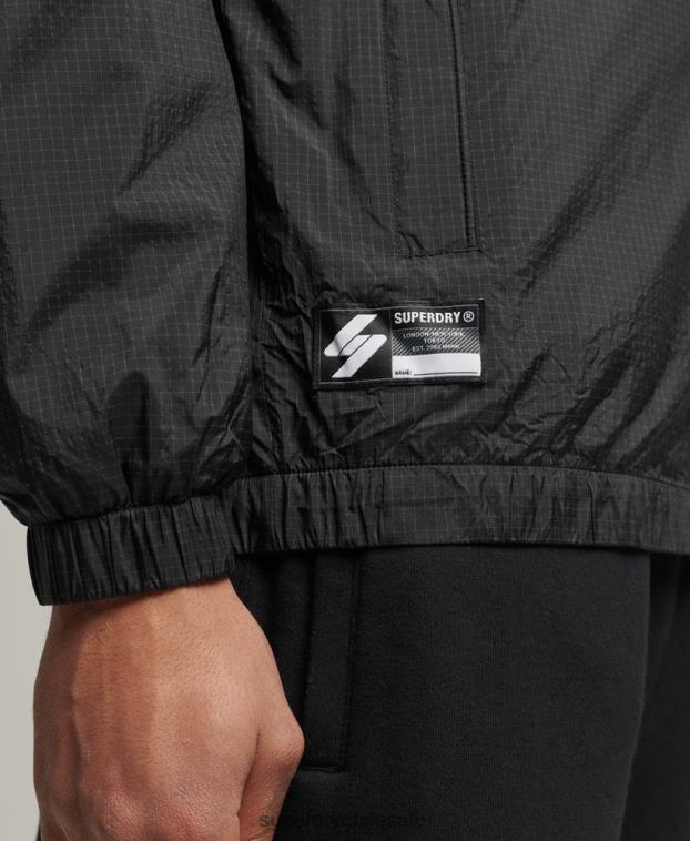 hombres Superdry negro chamarra de chándal Code Essential 2R68Z4638