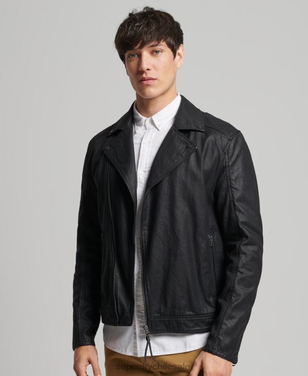 hombres Superdry negro chamarra de mezclilla con revestimiento vintage 2R68Z4540