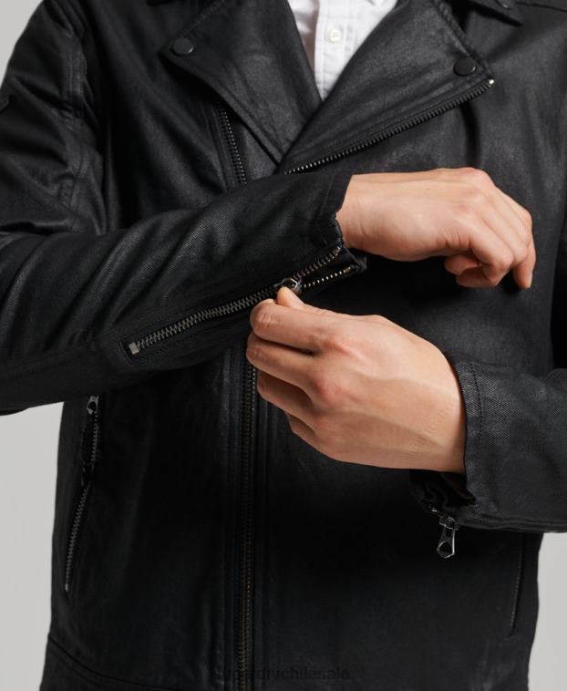 hombres Superdry negro chamarra de mezclilla con revestimiento vintage 2R68Z4540
