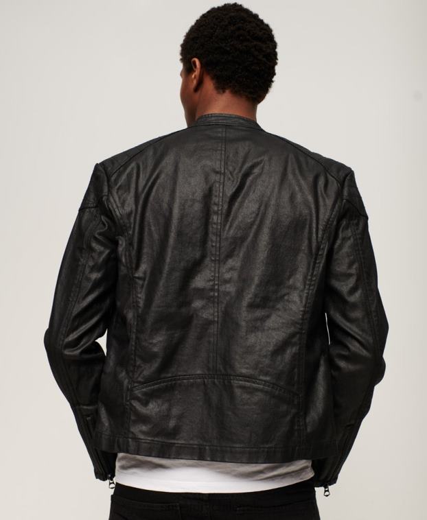 hombres Superdry negro chamarra de mezclilla con revestimiento vintage 2R68Z945