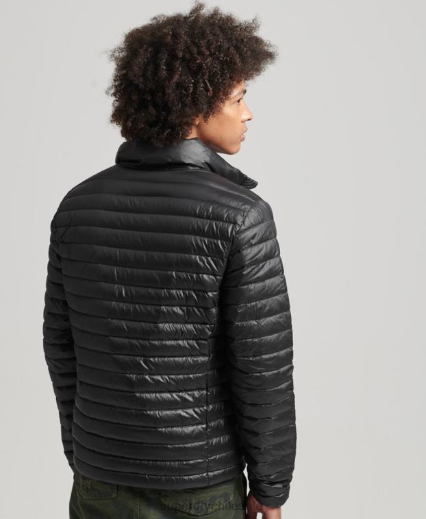 hombres Superdry negro chamarra de plumón con núcleo técnico 2R68Z4474