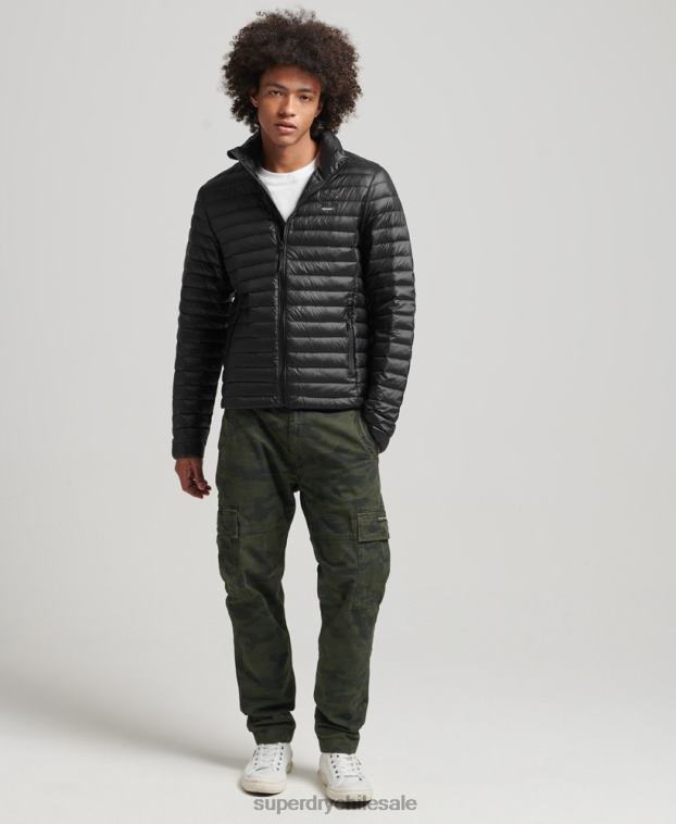 hombres Superdry negro chamarra de plumón con núcleo técnico 2R68Z4474