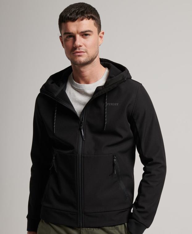 hombres Superdry negro chamarra de punto de canalé Code Tech 2R68Z942