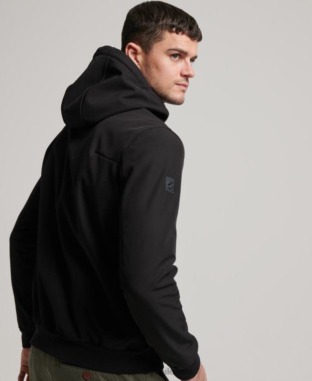 hombres Superdry negro chamarra de punto de canalé Code Tech 2R68Z942