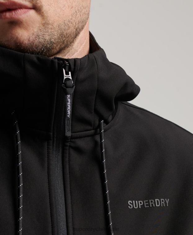 hombres Superdry negro chamarra de punto de canalé Code Tech 2R68Z942