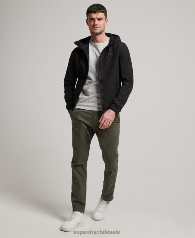 hombres Superdry negro chamarra de punto de canalé Code Tech 2R68Z942