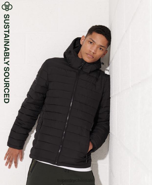 hombres Superdry negro chamarra fuji con capucha 2R68Z4729