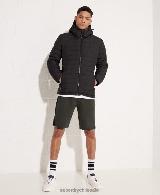 hombres Superdry negro chamarra fuji con capucha 2R68Z4729