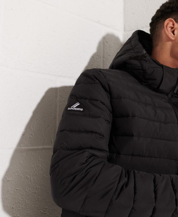 hombres Superdry negro chamarra fuji con capucha 2R68Z4729