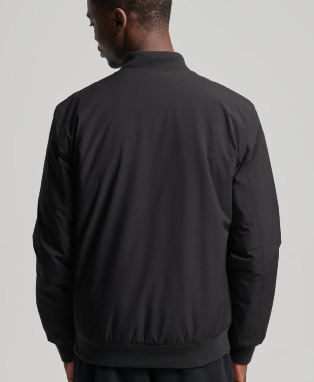 hombres Superdry negro chamarra harrington de entrenamiento de código 2R68Z1109