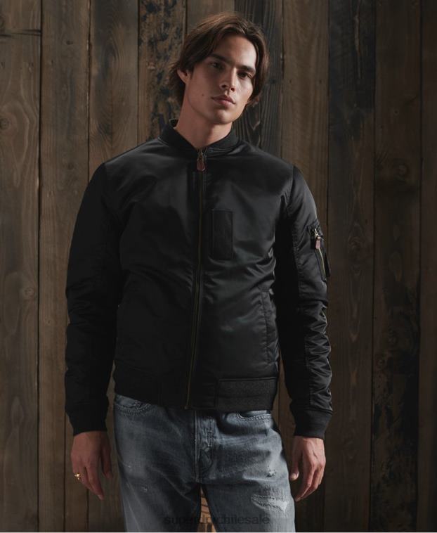 hombres Superdry negro chamarra reversible dry edición limitada 2R68Z4770