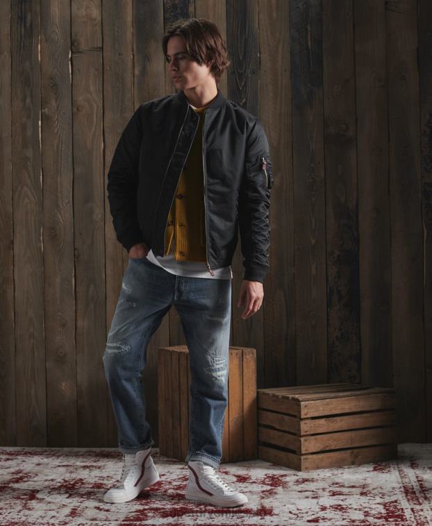 hombres Superdry negro chamarra reversible dry edición limitada 2R68Z4770