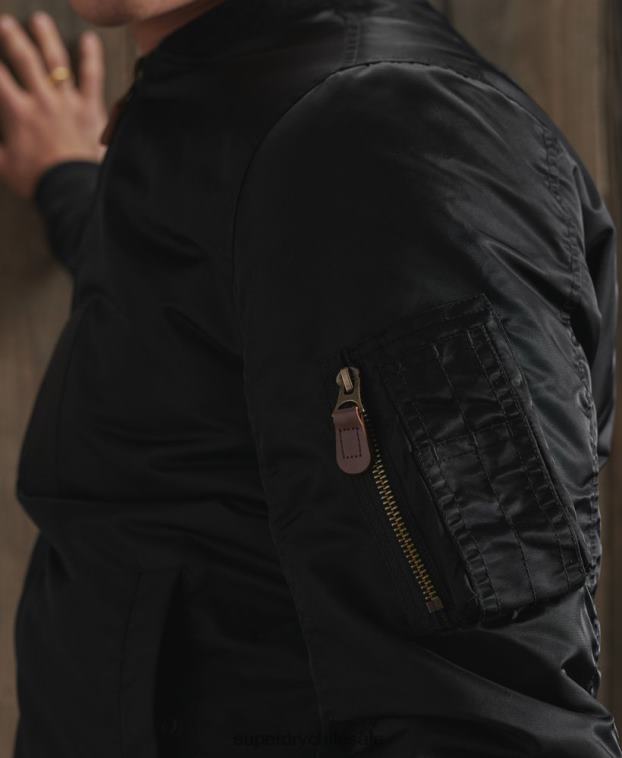 hombres Superdry negro chamarra reversible dry edición limitada 2R68Z4770