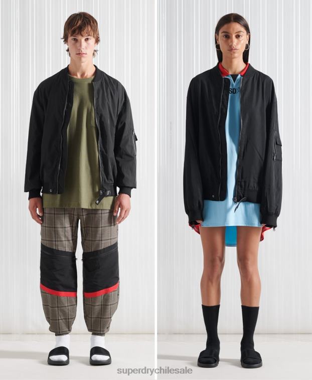 hombres Superdry negro chamarra sdx future ma1 edición limitada 2R68Z4790