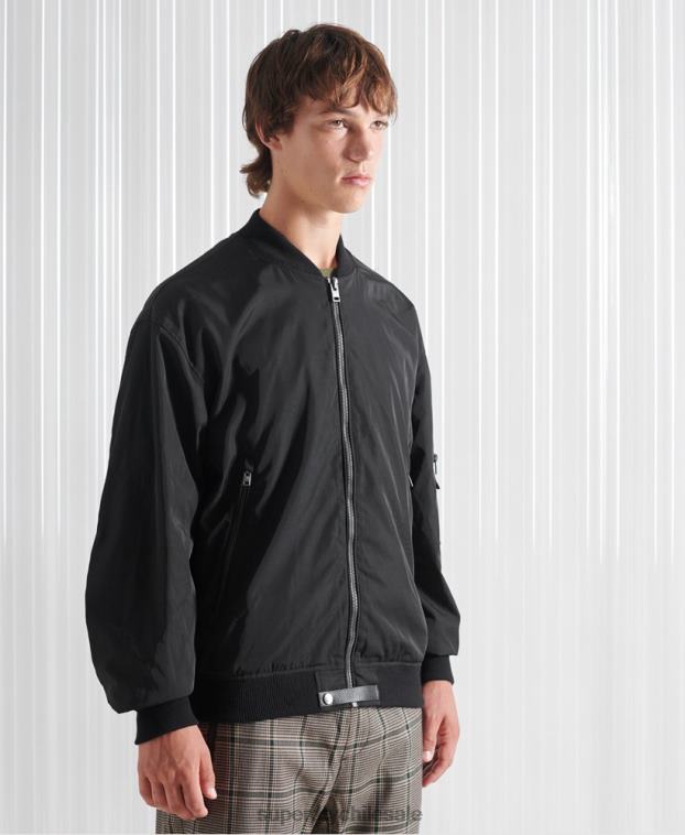 hombres Superdry negro chamarra sdx future ma1 edición limitada 2R68Z4790