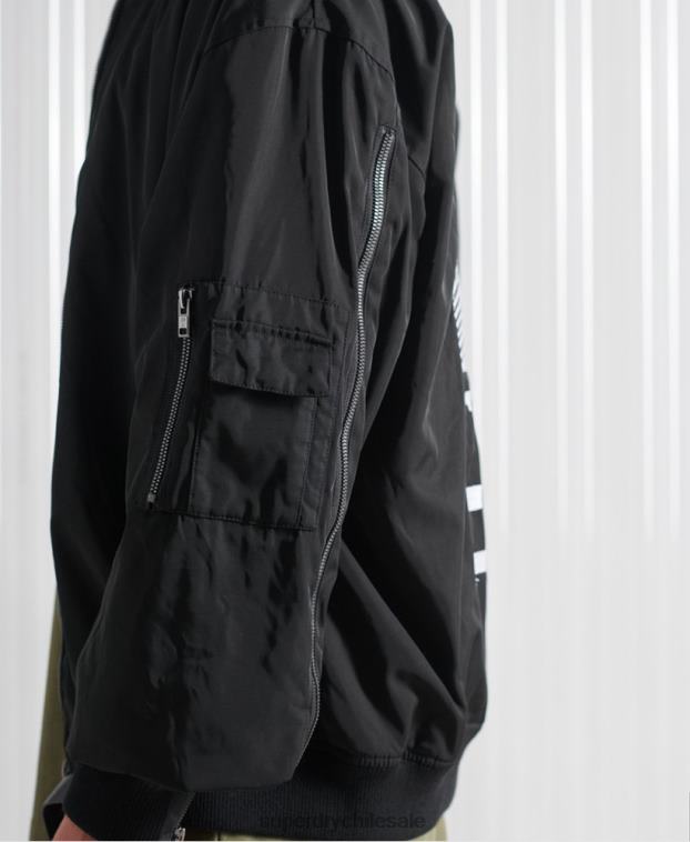 hombres Superdry negro chamarra sdx future ma1 edición limitada 2R68Z4790