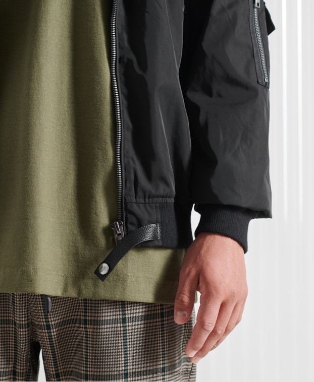 hombres Superdry negro chamarra sdx future ma1 edición limitada 2R68Z4790