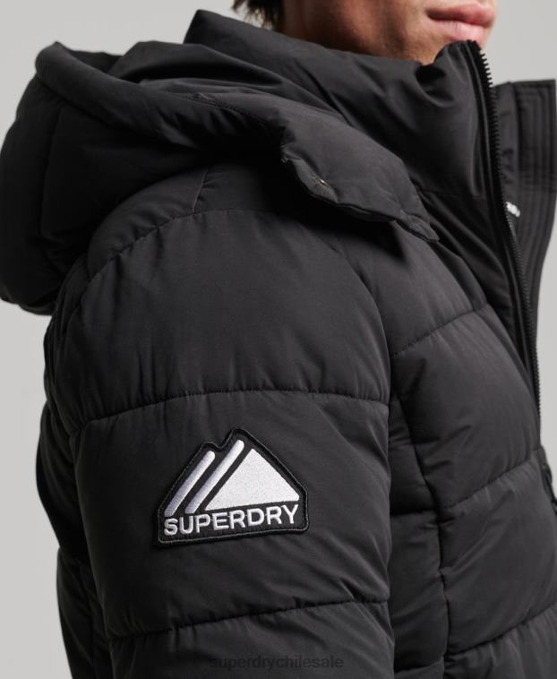 hombres Superdry negro chaqueta acolchada de montaña de microfibra 2R68Z1143