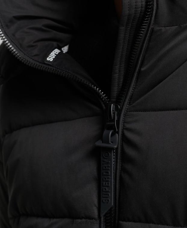 hombres Superdry negro chaqueta acolchada de montaña de microfibra 2R68Z1143