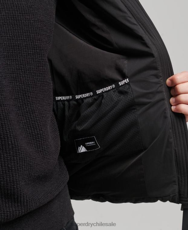 hombres Superdry negro chaqueta acolchada de montaña de microfibra 2R68Z1143