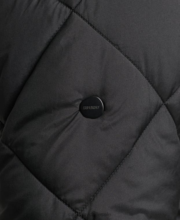 hombres Superdry negro chaqueta acolchada ligera studios 2R68Z4464