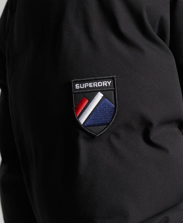 hombres Superdry negro chaqueta acolchada ski radar pro 2R68Z1066