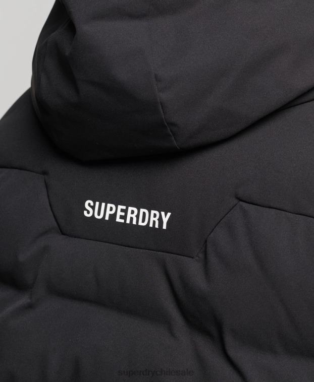 hombres Superdry negro chaqueta acolchada ski radar pro 2R68Z1066